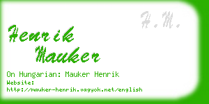 henrik mauker business card